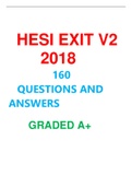 HESI EXIT V2 2018  160  QUESTIONS AND ANSWERS  GRADED A+