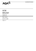 GCSE BIOLOGY PAPER 2H Mark scheme Specimen 2018 Version 1.0