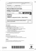 2024 EDEXCEL A-LEVEL POLITICS PAPER 3B INCLUDING MARK SCHEME