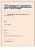 TEAS 70 test Science Review Questions With Answers ;Get Ahead of the Game: Essential Study Hacks for Busy Students