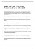 OBHR 330 Exam 3 Discussion Questions: Chapter 7, 9 and 11 well answered to pass