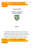 BIOLOGY 1123 STUDENT HANDBOOK –UNIVERSITY OF ROCHESTER SCHOOL OF NURSING 