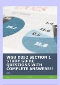 WGU D352 SECTION 1 STUDY GUIDE QUESTIONS WITH COMPLETE ANSWERS!!