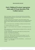 Early Childhood Preschool Appropriate study guide #2 Exam Questions With Verified Answers