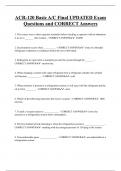 ACR-120 Basic A/C Final UPDATED Exam  Questions and CORRECT Answers