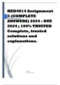 HED4814 Assignment 3 (COMPLETE ANSWERS) 2024 - DUE 2024 ; 100% TRUSTED Complete, trusted solutions and explanations.