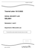 SSL2601 SOCIAL SECURITY LAW  Semesters 1 and 2 2022.