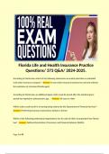 Florida Life and Health Insurance Practice Questions/ 373 Q&A/ 2024-2025.  