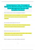 Comprehensive Test- Principals of Healthcare Reimbursement and Revenue  Cycle Management Review with  Complete Solutions