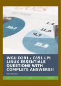 WGU D281 / C851 LPI LINUX ESSENTIALS QUESTIONS WITH COMPLETE ANSWERS!!