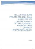 NGN ATI MED SURG PROCTORED 2024 EXAM COMPLETE 100 QUESTIONS WITH DETAILED VERIFIED ANSWERS (100% CORRECT ANSWERS)/ALREADY GRADED A+ ||BRAND NEW!!!