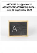 HED4812 Assignment 5 (ANSWERS) 2024 - DUE 30 September 2024 ;100 % TRUSTED workings, Expert Solved, Explanations and Solutions. 