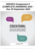 HED4812 Assignment 5 (COMPLETE ANSWERS) 2024 - DUE 30 September 2024  ;100% trusted workings expert solved distinction guaranteed