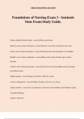 Foundations of Nursing Exam 3 - Seminole State Exam Study Guide.