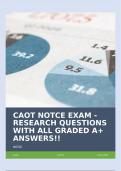 CAOT NOTCE EXAM - RESEARCH QUESTIONS WITH ALL GRADED A+ ANSWERS!!