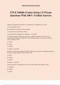 FTCE Middle Grades Science 5-9 Exam Questions With 100% Verified Answers