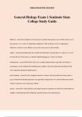 General Biology Exam 1 Seminole State College Study Guide