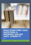 RISIA EXAM PREP 2024 QUESTIONS & ANSWERS SOLVED 100% CORRECT!!