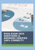 RISIA EXAM 2024 QUESTIONS & ANSWERS VERIFIED 100% CORRECT!!