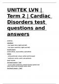 UNITEK LVN Term 2 Cardiac Disorders test questions and answers.