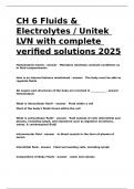 CH 6 Fluids & Electrolytes Unitek LVN with complete verified solutions 2025