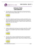 Infusion Rate Calculations  quiz 1 Questions & Answers 2022 latest update