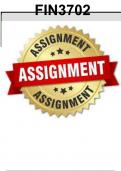 FIN3702 Assignment 2 (COMPLETE ANSWERS) Semester 2 2024 (215721)- DUE 30 September 2024 ;100% solutions and explanations (UNISA )