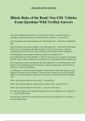 Illinois Rules of the Road: Non-CDL Vehicles Exam Questions With Verified Answers