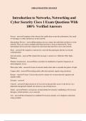 Introduction to Networks, Networking and Cyber Security Cisco 1 Exam Questions With 100% Verified Answers