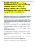 BIO 256 FINAL EXAM everything covered 2024/2025 (896 questions and complete solutions Graded A+)