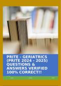 PRITE - GERIATRICS (PRITE 2024 - 2025) QUESTIONS & ANSWERS VERIFIED 100% CORRECT!!