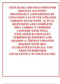 TEST-BANK AND SOLUTIONS FOR SEELEYS ANATOMY PHYSIOLOGY 13TH-EDITION BY CINNAMON VAN PUTTE UPDATED VERSION EXAM WITH  ACTUAL QUESTIONS AND COMPLETE 100% CORRECT VERIFIED ANSWERS WITH WELL EXPLAINED RATIONALES VERIFIED BY EXPERTS AND GRADED A+ LATEST UPDATE