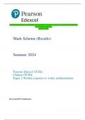 Pearson Edexcel GCE In Chinese (9CN0) Paper 2 Written response to works and translation  Mark Scheme (Results)  Summer 2024 