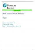 Pearson Edexcel GCE In Economics B (9EB0) Paper 1: Markets and how they work Mark Scheme  (Results) Summer 2024 