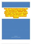 NUR 546 Psychopharmacology for the Psychiatric-Mental Health Nurse Practitioner PMHNP 2024-2025 NUR 546 Final Exam Review Questions and Answers | 100% Pass | Grades A+| Guaranteed 