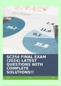 SC254 FINAL EXAM (2024) LATEST QUESTIONS WITH COMPLETE SOLUTIONS!!