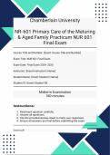 NR-601 Primary Care of the Maturing & Aged Family Practicum 2024-2025 NUR 601 Final Exam Questions and Answers | 100% Pass | Grades A+| Guaranteed Success