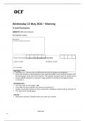 ocr A Level Economics:(H460/01) Microeconomics - Question Paper May 2024