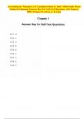 Answer Key For Accounting for Managers, 1st Canadian Edition 1e Paul Collier Sandy Kizan Eckhard Schumann ( For Self-Test Questions, All Chapters, 100% Original Verified, A+ Grade)