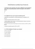 Florida Dental Law and Rules Exam 6 Practice Qs