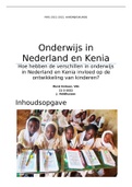 de verschillen in onderwijs in Kenia en Nederland en hoe dat invloed heeft op de ontwikkeling van kinderen