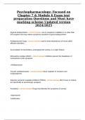 Psychopharmacology; Focused on Chapter 7 & Module 6 Exam test preparation Questions and Must have marking scheme Updated version 2024/2025