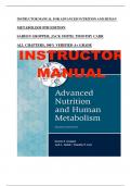 INSTRUCTOR MANUAL FOR ADVANCED NUTRITION AND HUMAN METABOLISM 8TH EDITION SAREEN GROPPER, JACK SMITH, TIMOTHY CARR ALL CHAPTERS, 100% VERIFIED A+ GRADE