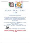 AED3701 Online Content & Multiple Choice Questions/Answers