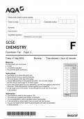 AQA GCSE CHEMISTRY PAPER 1F QUESTION PAPER 2024 (8462/1F : Foundation Tier )