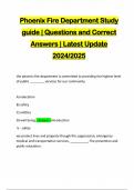 Phoenix Fire Department Study guide | Questions and Correct Answers | Latest Update 2024/2025