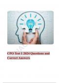 CPO Test 1 2024 Questions and Correct Answers