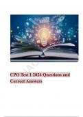 CPO Certified Pool Operator Test 1 2024 Questions and Correct Answers