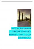 ANS3701 Assignment 6 (COMPLETE ANSWERS) Semester 2 2024 - DUE 30 September 2024