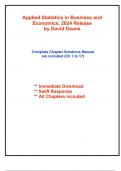 Solutions for Applied Statistics in Business and Economics, 2024 Release by Doane (All Chapters included)